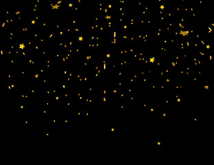 Design of glitter falling on black background.