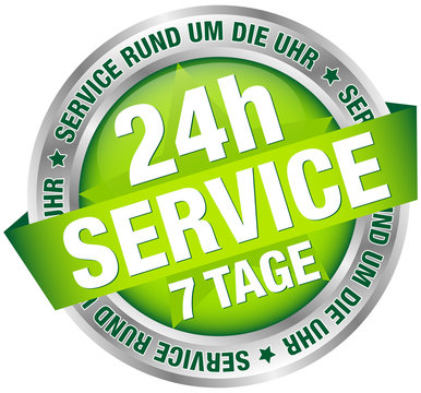 Button Banner "24h Service" Grün/Silber
