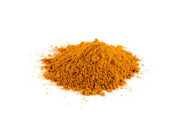 Mixture of Indian Spices and Herbs Powders Isolated