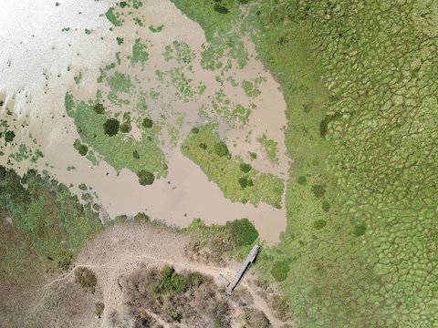 Aerial view of Las Macanas marsh reserve in the province of Herrera, Panama