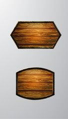 Vector realistic illustration of wooden signboard