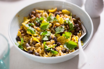 Mexican rice beans salad 