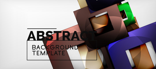 Background with color squares composition, modern geometric abstraction design for poster, cover, branding or banner