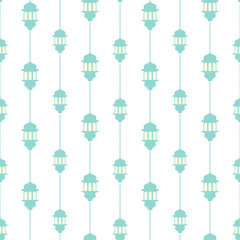 Seamless pattern with ramadan symbol icons. Geometric islamic pattern. Traditional arabian style vector background.