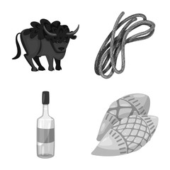 Vector design of national and culture sign. Set of national and tour stock vector illustration.