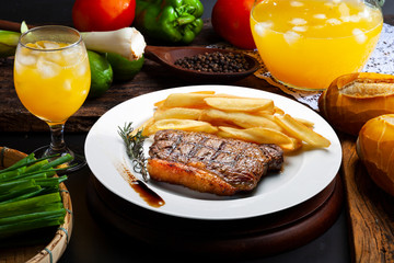 Steak with fries