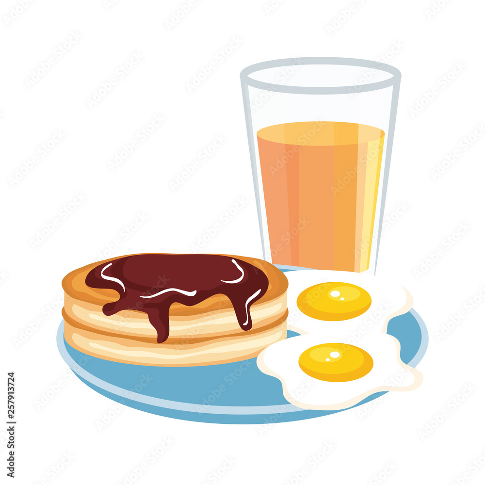 Sticker delicious breakfast menu icons