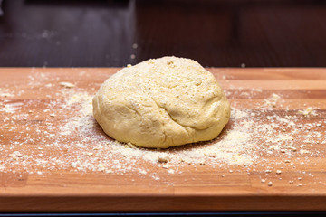 Cooking making dough for tortilla from corn flour