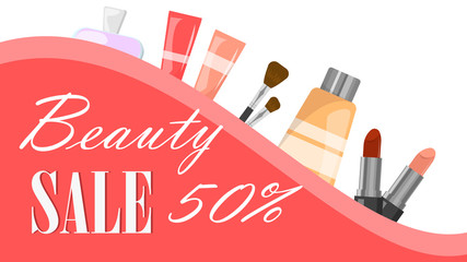 Big sale web banner. Fashion and beauty product