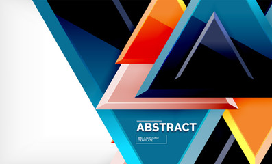 Flying triangles compostion geometric background