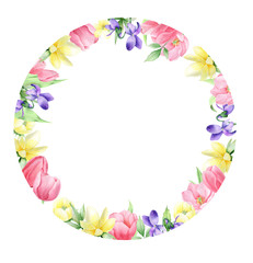 Watercolor  spring  flowers