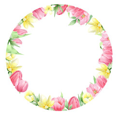 Watercolor  spring  flowers