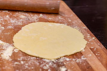 Cooking making dough for tortilla from corn flour