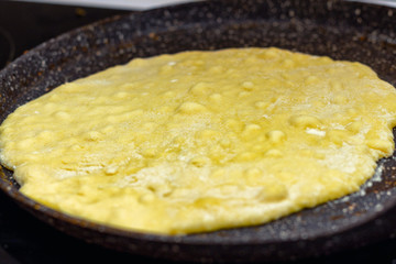 Cooking making dough for tortilla from corn flour