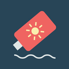 Silhouette icon squeezing sunscreen