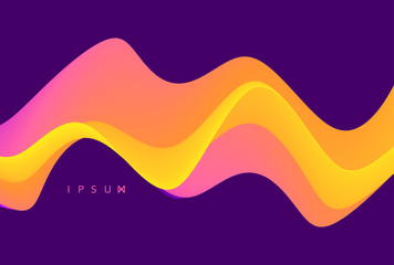 3D wavy background with dynamic effect. Abstract vector illustration for flyer, brochure, booklet and websites design.