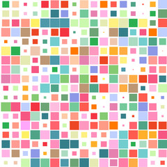 Mosaic of a bright colorful squares on a white background. 