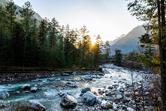 Parvati River During Sunset