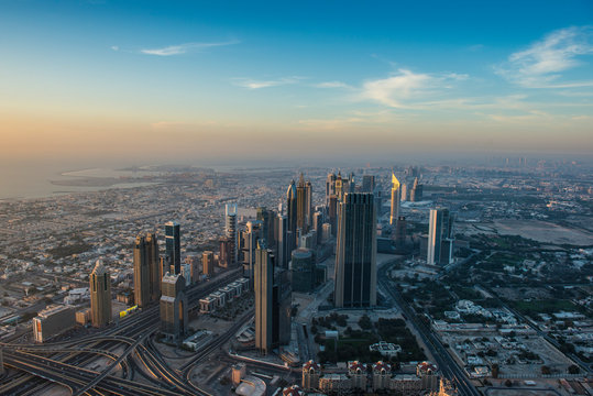 UAE, Dubai, Highrise building in Down Town Dubai