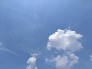 White soft cloud texture on blue sky background