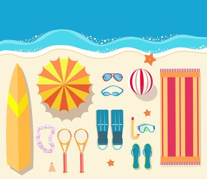 summer vacation time background vector illustration concept