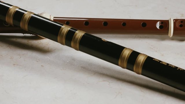 close-up of the Armenian DUDUK, Chinese flute Di