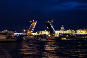 Fototapeta na wymiar drawbridges of St. Petersburg