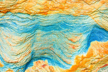 Colourful sedimentary rocks formed by the accumulation of sediments &ndash; natural rock layers backgrounds, patterns and textures - abstract graphic design &ndash; geology &ndash; nature formations