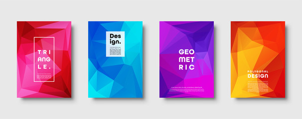 Triangle polygonal abstract background. Colorful gradient design. Low poly shape banner. Vector illustration.