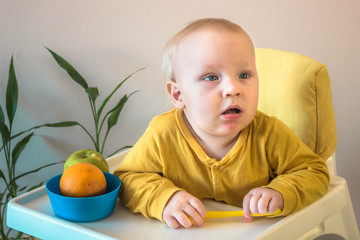 Little boy eating