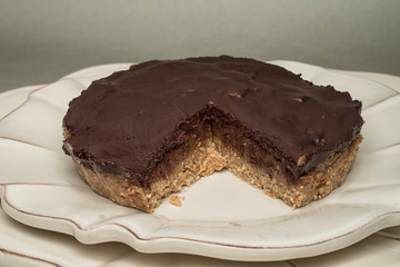 piece of chocolate cake on a plate