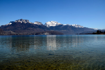 Annecy lake and mountains