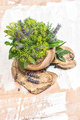 Fresh herbs dill thyme sage lavender mint basil Healthy food