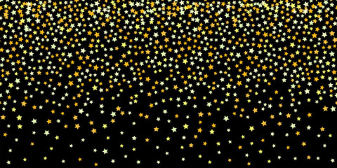 Golden simple flat style light star flares seamless texture. Vector illustration
