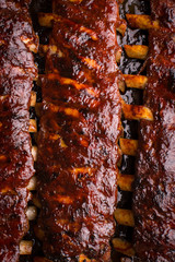 Grilled Spicy Hot Spare Pork Ribs Barbecue - 257925917