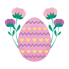 decorated egg of easter with flowers