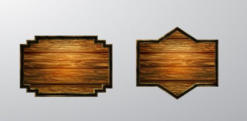 Vector realistic illustration of wooden signboard