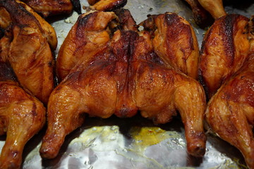 chicken grilled on floyd , thai style street food