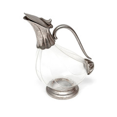 An elegant transparent glass jar for water