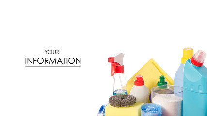 A set of cleaner for cleaning pattern on a white background isolation