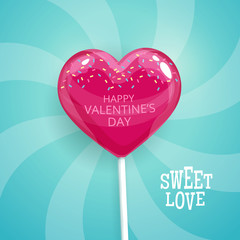 Lollipop heart. Candy vector illustration
