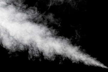 Smoke rising, black background. Spooky Steam Rising from the Ground.