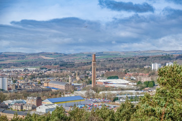 City of Dundee with Cox's Stack Chimney Scotland