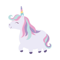 cute unicorn animal isolated icon