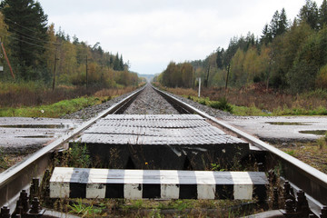 Railway crossing near Primorsk, Russia