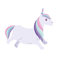 cute unicorn animal isolated icon