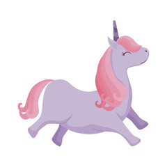 cute unicorn animal isolated icon