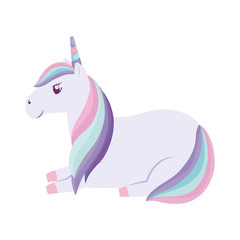cute unicorn animal isolated icon