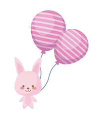 Obraz na płótnie Canvas cute rabbit with balloons helium