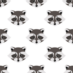 Racoon cute face pattern